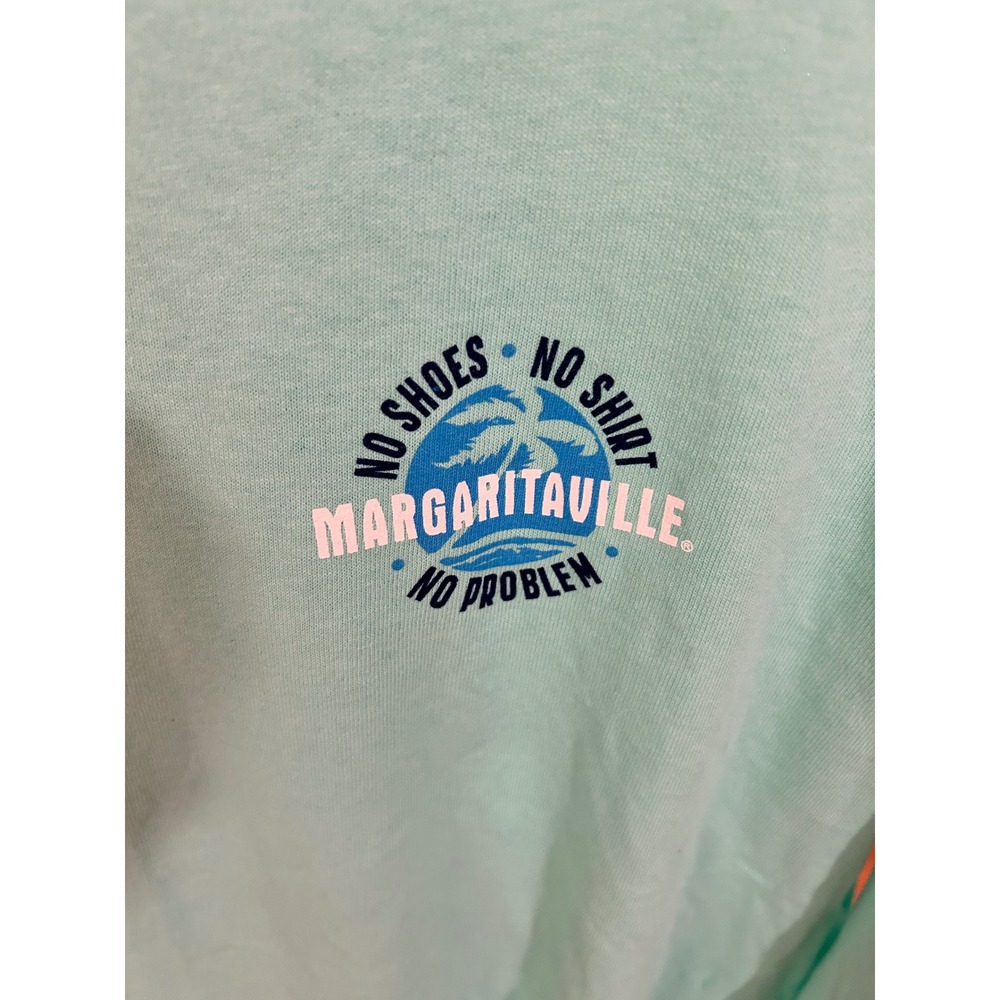 Margaritaville Mens Long Sleeve T-Shirt Mint‎ Green Destin No Shoes No Shirt L